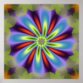 Dekoratives Fraktal der Blume Poster (Vorne)