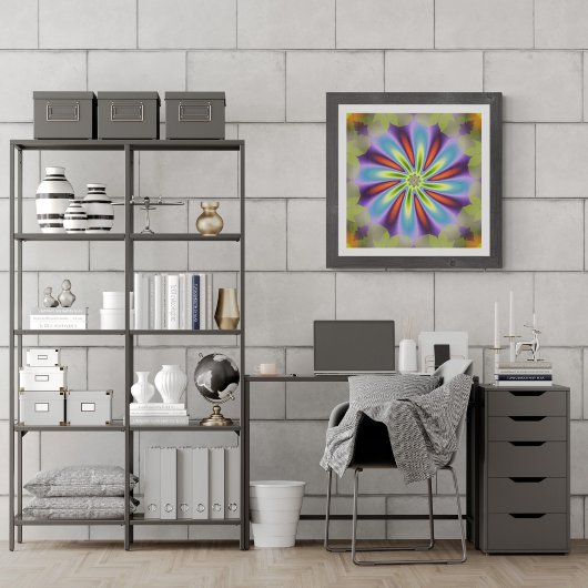 Dekoratives Fraktal der Blume Poster