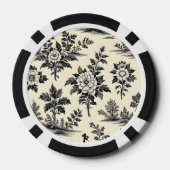 Dekoratives französisches Toile-Muster Pokerchips (Rückseite)