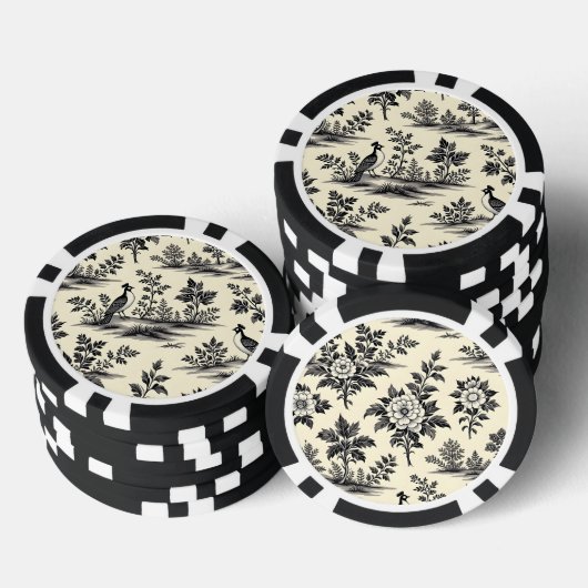 Dekoratives französisches Toile-Muster Pokerchips (Stapel)