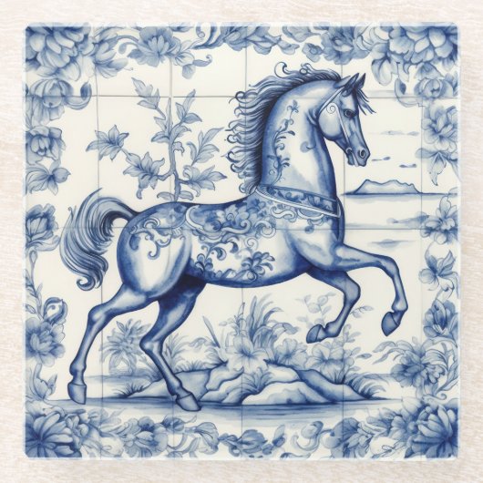 Dekoratives französisches Toilkarussell Glasuntersetzer (Vorderseite)