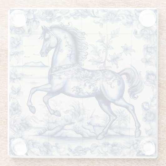 Dekoratives französisches Toilkarussell Glasuntersetzer (Rückseite)