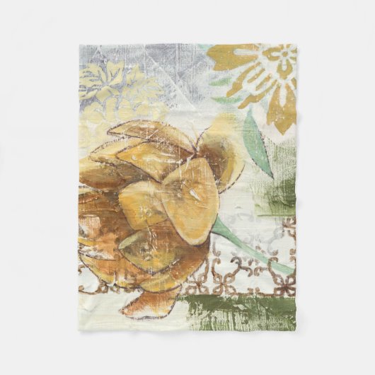 Dekoratives Fresco-Design mit Globe-Blume Fleecedecke (Vorderseite)