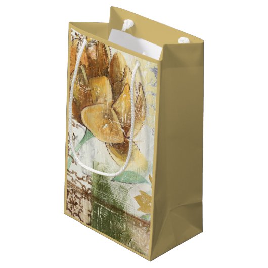 Dekoratives Fresco-Design mit Globe-Blume Kleine Geschenktüte (Rückseite Schrägansicht)