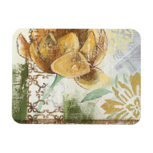 Dekoratives Fresco-Design mit Globe-Blume Magnet