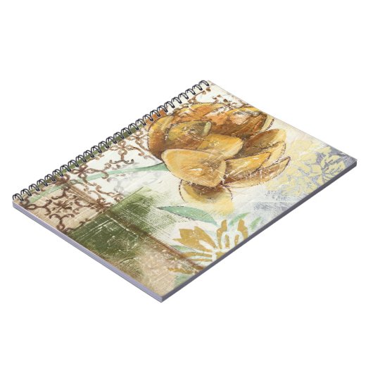 Dekoratives Fresco-Design mit Globe-Blume Notizblock (Linke Seite)