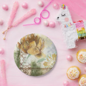 Dekoratives Fresco-Design mit Globe-Blume Pappteller (Party)