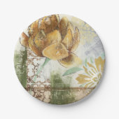 Dekoratives Fresco-Design mit Globe-Blume Pappteller (Vorderseite)