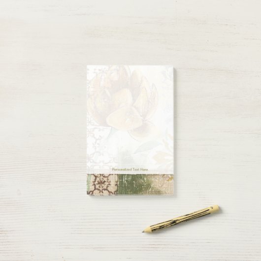 Dekoratives Fresco-Design mit Globe-Blume Post-it Klebezettel (Auf Schreibtisch)