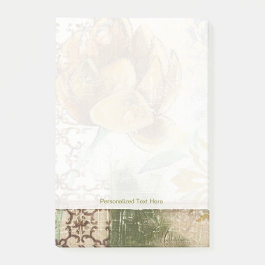 Dekoratives Fresco-Design mit Globe-Blume Post-it Klebezettel (Vorderseite)