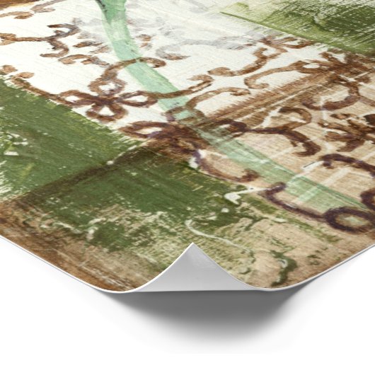 Dekoratives Fresco-Design mit Globe-Blume Poster (Ecke)