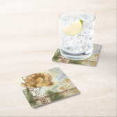 Dekoratives Fresco-Design mit Globe-Blume Rechteckiger Pappuntersetzer (Vor Ort)