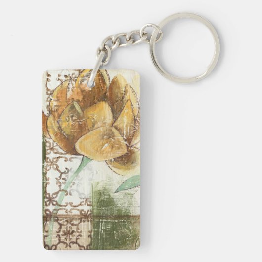 Dekoratives Fresco-Design mit Globe-Blume Schlüsselanhänger (Rückseite)