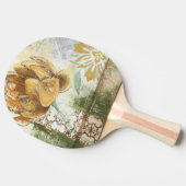 Dekoratives Fresco-Design mit Globe-Blume Tischtennis Schläger (Seitenansicht)