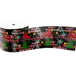 Dekoratives Frohe Weihnachten Textmuster Design Ripsband
