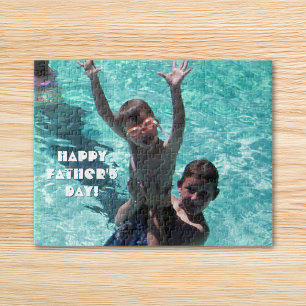 Dekoratives Frohes Vatertag Familienfoto Puzzle