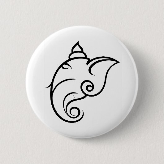 Dekoratives Ganesha Design Button (Vorderseite)