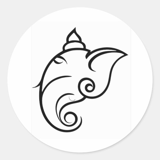 Dekoratives Ganesha Design Runder Aufkleber (Vorderseite)