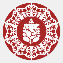 Dekoratives Ganesha Design Runder Aufkleber