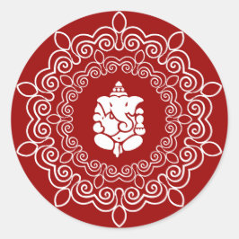 Dekoratives Ganesha Design Runder Aufkleber