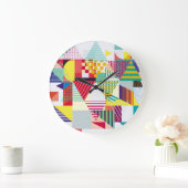 Dekoratives geometrisches, abstrakt nahtloses Must Große Wanduhr (Zuhause)