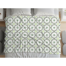 Dekoratives geometrisches Blumenmuster Fleecedecke