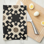 Dekoratives geometrisches Muster aus Schwarz und B Geschirrtuch (Viertel Falte)