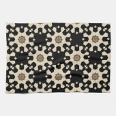 Dekoratives geometrisches Muster aus Schwarz und B Geschirrtuch (Horizontal)