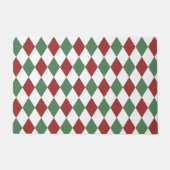 Dekoratives geometrisches Muster Bugundy Olive Gre Fußmatte (Vorderseite)