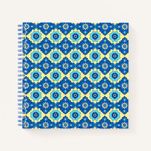 Dekoratives geometrisches Muster für Retro Notizblock (Vorderseite)