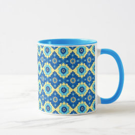 Dekoratives geometrisches Muster für Retro Tasse