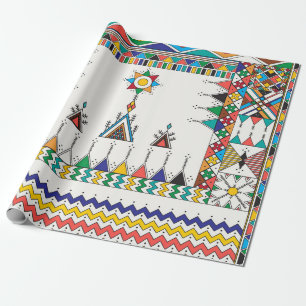 Dekoratives geometrisches Wiederholmuster, inspiri Geschenkpapier