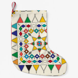 Dekoratives geometrisches Wiederholmuster, inspiri Kleiner Weihnachtsstrumpf
