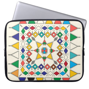 Dekoratives geometrisches Wiederholmuster, inspiri Laptopschutzhülle