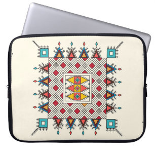 Dekoratives geometrisches Wiederholmuster, inspiri Laptopschutzhülle
