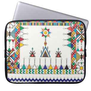 Dekoratives geometrisches Wiederholmuster, inspiri Laptopschutzhülle