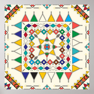 Dekoratives geometrisches Wiederholmuster, inspiri Poster