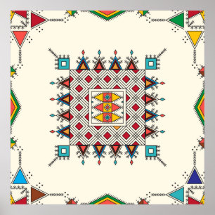 Dekoratives geometrisches Wiederholmuster, inspiri Poster