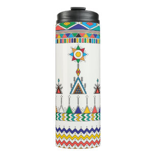 Dekoratives geometrisches Wiederholmuster, inspiri Thermosbecher