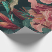 Dekoratives Geschenkpapier Kolibri Blumenmuster (Ecke)