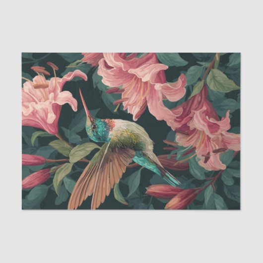 Dekoratives Geschenkpapier Seidenpapier Kolibri (Vorderseite)