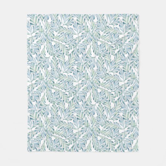 Dekoratives gestreiftes Blatt-Muster Fleecedecke (Vorderseite)