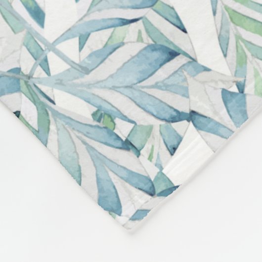 Dekoratives gestreiftes Blatt-Muster Fleecedecke (Ecke)