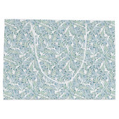 Dekoratives gestreiftes Blatt-Muster Große Geschenktüte (Rückseite)