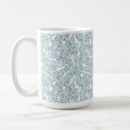 Dekoratives gestreiftes Blatt-Muster Kaffeetasse (Links)