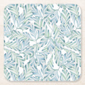 Dekoratives gestreiftes Blatt-Muster Rechteckiger Pappuntersetzer (Vorderseite)