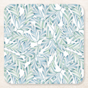 Dekoratives gestreiftes Blatt-Muster Rechteckiger Pappuntersetzer