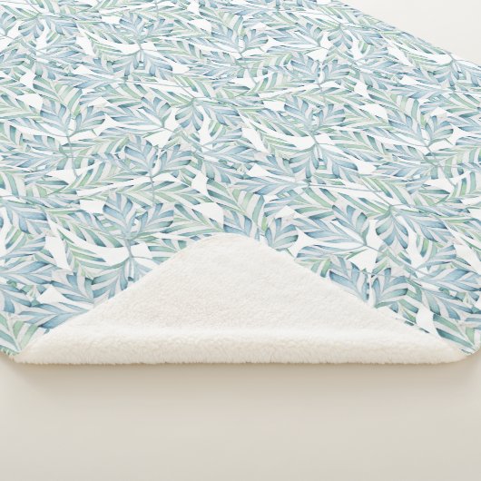 Dekoratives gestreiftes Blatt-Muster Sherpadecke (3/4)