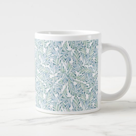 Dekoratives, gestreiftes Leaf-Muster Jumbo-Tasse (Rechts)