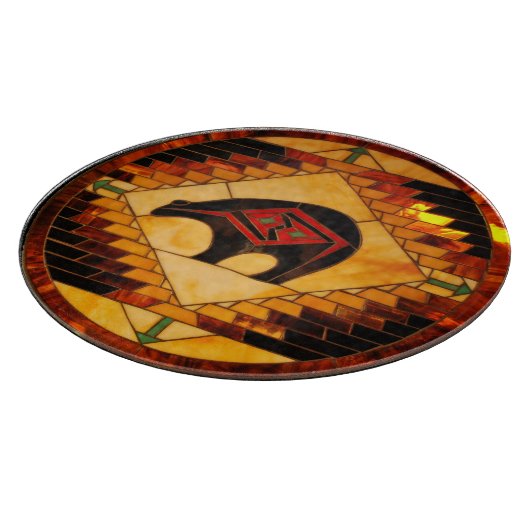 Dekoratives Glassschneidebrett 30,5 cm Schneidebrett (Ecke)